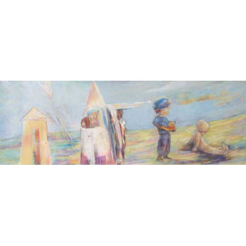 Monika Strugarek schilderij, De vriendschap, gemengde technieken, 84x39