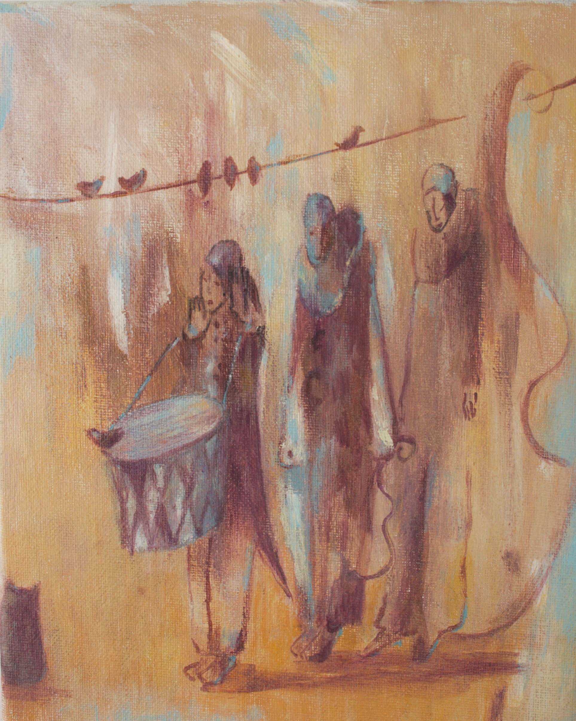 Monika Strugarek schilderij, Winter, acryl, 26x30