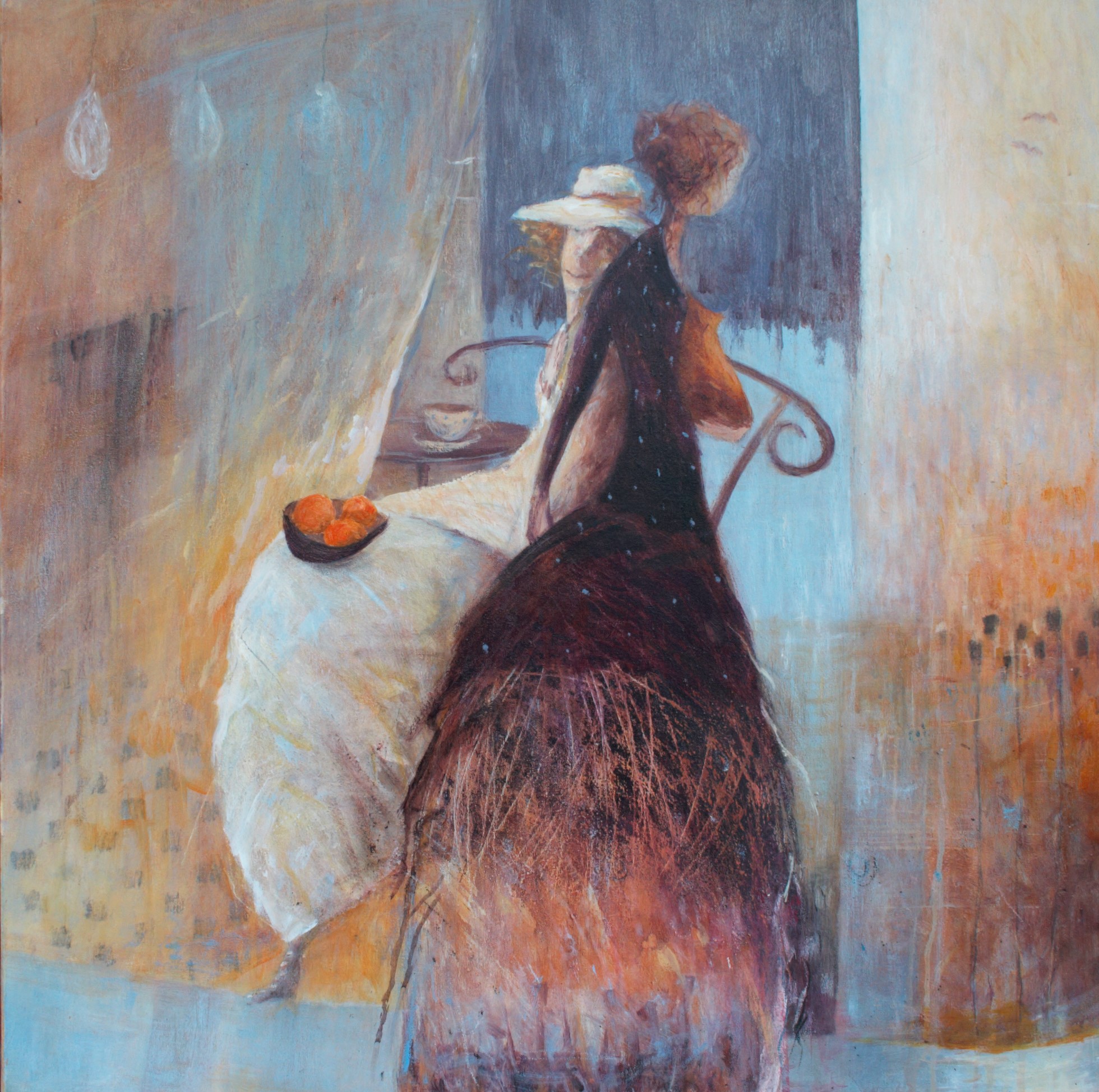 Monika Strugarek schilderij, In afwachting, acryl, 70#70